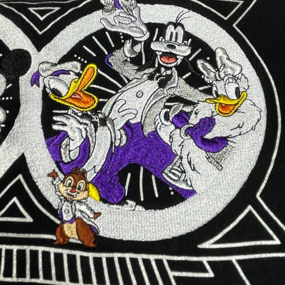 🔥Disney 100 Mickey Mouse & Friends Embroidered Black Zipper Hoodie Sweatshirt - Picture 10 of 16